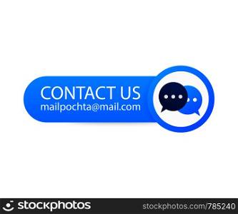 Contact Us Mail Label on backgraund. Vector illustration.. Contact Us Mail Label on backgraund. Vector stock illustration.