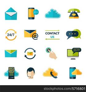 Contact us phone customer service user support icons set isolated vector illustration