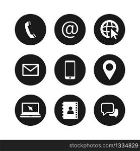 Contact us social web icons isolated on white background. Vector EPS 10