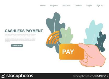 Contactless, cashless payment buying illustration. Digital disruption, social distancing, new normal concept prevention and protection for reopening after covid-19, coronavirus outbreak. Website landing page. Abstract vector.