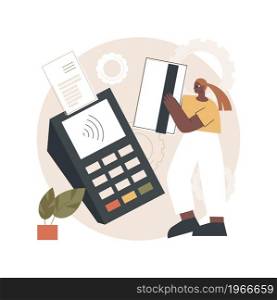 Contactless payment abstract concept vector illustration. Contactless technology, payment system, smartphone banking application, paypass solution, smartwatch purchase method abstract metaphor.. Contactless payment abstract concept vector illustration.
