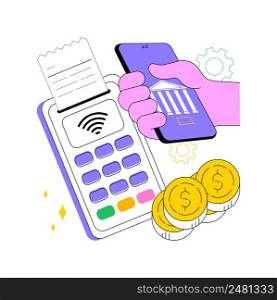 Contactless payment abstract concept vector illustration. Contactless technology, payment system, smartphone banking application, paypass solution, smartwatch purchase method abstract metaphor.. Contactless payment abstract concept vector illustration.