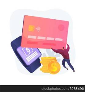 Contactless payment. Credit card reader. Enable NFC. Smart shopping, financial transaction, transfer money. E-commerce with smart watch. Online terminal. Vector isolated concept metaphor illustration.. Contactless payment vector concept metaphor