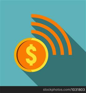 Contactless payment icon. Flat illustration of contactless payment vector icon for web design. Contactless payment icon, flat style