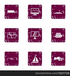 Contactless payment icons set. Grunge set of 9 contactless payment vector icons for web isolated on white background. Contactless payment icons set, grunge style