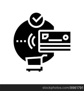 contactless payment with credit card glyph icon vector. contactless payment with credit card sign. isolated contour symbol black illustration. contactless payment with credit card glyph icon vector illustration