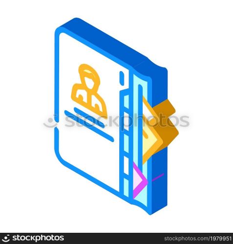 contacts notebook of business manager isometric icon vector. contacts notebook of business manager sign. isolated symbol illustration. contacts notebook of business manager isometric icon vector illustration
