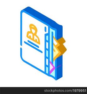 contacts notebook of business manager isometric icon vector. contacts notebook of business manager sign. isolated symbol illustration. contacts notebook of business manager isometric icon vector illustration