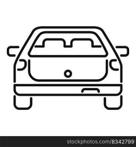 Container car trunk icon outline vector. Open vehicle. Travel familly. Container car trunk icon outline vector. Open vehicle
