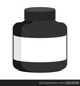 Container for sports nutrition black plastic. Vector illustration&#xA;