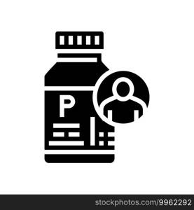 container probiotics glyph icon vector. container probiotics sign. isolated contour symbol black illustration. container probiotics glyph icon vector illustration