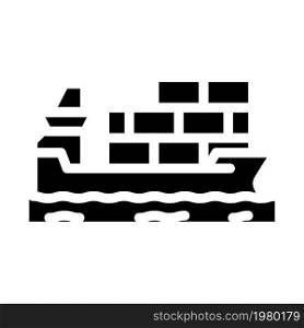 container ship glyph icon vector. container ship sign. isolated contour symbol black illustration. container ship glyph icon vector illustration