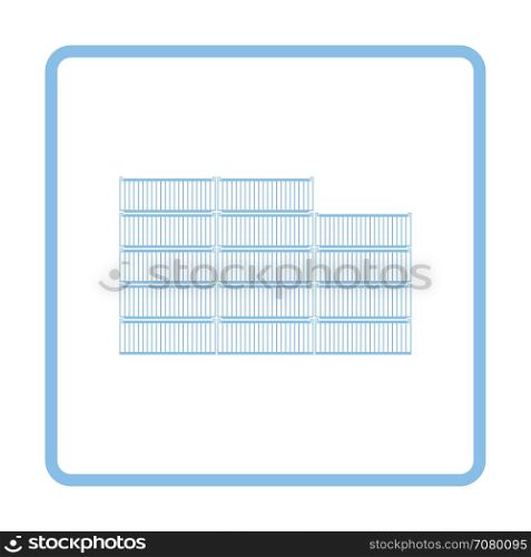 Container stack icon. Blue frame design. Vector illustration.
