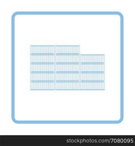 Container stack icon. Blue frame design. Vector illustration.