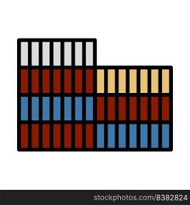 Container Stack Icon. Editable Bold Outline With Color Fill Design. Vector Illustration.