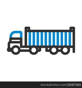 Container Truck Icon. Editable Bold Outline With Color Fill Design. Vector Illustration.
