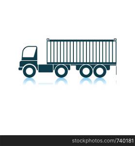 Container Truck Icon. Shadow Reflection Design. Vector Illustration.