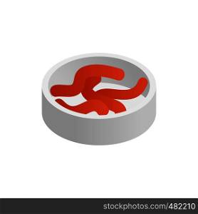 Container with earth worms isometric 3d icon on a white background. Container with earth worms isometric 3d icon
