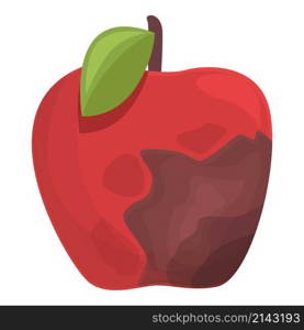 Contaminated apple icon cartoon vector. Food bacteria. Fruit virus. Contaminated apple icon cartoon vector. Food bacteria