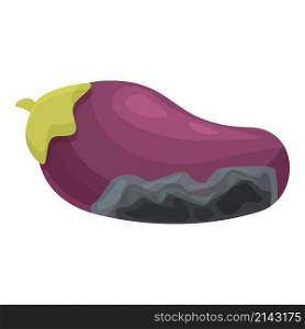 Contaminated eggplant icon cartoon vector. Microbe food. Rubbish bacillus. Contaminated eggplant icon cartoon vector. Microbe food