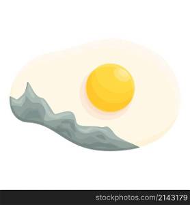 Contaminated fried egg icon cartoon vector. Food bacteria. Virus dirty. Contaminated fried egg icon cartoon vector. Food bacteria