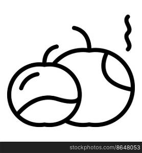 Contaminated fruits icon outline vector. Safety food. Shop danger. Contaminated fruits icon outline vector. Safety food