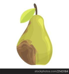 Contaminated pear icon cartoon vector. Fruit bacteria. Contamination food. Contaminated pear icon cartoon vector. Fruit bacteria