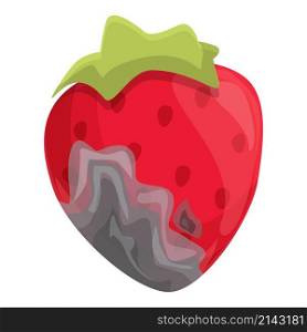 Contaminated strawberry icon cartoon vector. Food virus. Fruit contamination. Contaminated strawberry icon cartoon vector. Food virus