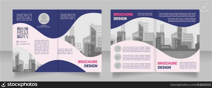 Contemporary architects firm blank brochure design. Small business. Template set with copy space for text. Premade corporate reports collection. Editable 4 paper pages. Myriad Pro, Cairo fonts used. Contemporary architects firm blank brochure design