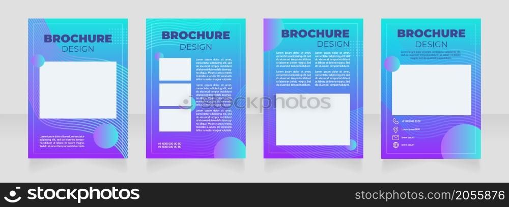 Contemporary artist work exhibition blank brochure layout design. Vertical poster template set with empty copy space for text. Premade corporate reports collection. Editable flyer paper pages. Contemporary artist work exhibition blank brochure layout design