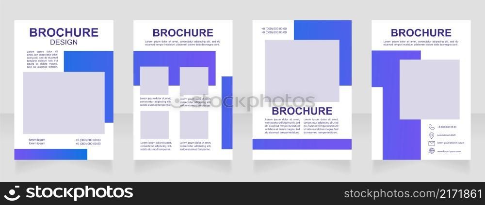 Contemporary artwork auction promo blank brochure design. Template set with copy space for text. Premade corporate reports collection. Editable 4 paper pages. Myriad Pro, Arial fonts used. Contemporary artwork auction promo blank brochure design