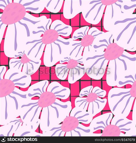 Contemporary big bud flower seamless pattern. Cute stylized flowers background. For fabric design, textile print, wrapping paper, cover. Vector illustration. Contemporary big bud flower seamless pattern. Cute stylized flowers background.