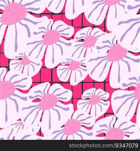 Contemporary big bud flower seamless pattern. Cute stylized flowers background. For fabric design, textile print, wrapping paper, cover. Vector illustration. Contemporary big bud flower seamless pattern. Cute stylized flowers background.