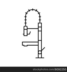 contemporary faucet water line icon vector. contemporary faucet water sign. isolated contour symbol black illustration. contemporary faucet water line icon vector illustration