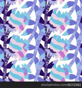 Contemporary flower seamless pattern. Creative botanical floral ornament. Strange plants endless wallpaper. Naive art. Simple design for fabric, textile print, wrapping, cover. Vector illustration. Contemporary flower seamless pattern. Creative botanical floral ornament. Strange plants endless wallpaper. Naive art.