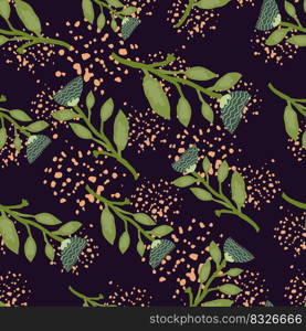 Contemporary flower seamless pattern. Elegant botanical floral wallpaper. Abstract plants endless ornament. Simple design for fabric, textile print, wrapping paper, cover. Vector illustration. Contemporary flower seamless pattern. Elegant botanical floral wallpaper. Abstract plants endless ornament.