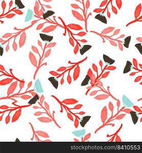 Contemporary flower seamless pattern. Elegant botanical floral wallpaper. Abstract plants endless ornament. Simple design for fabric, textile print, wrapping paper, cover. Vector illustration. Contemporary flower seamless pattern. Elegant botanical floral wallpaper. Abstract plants endless ornament.