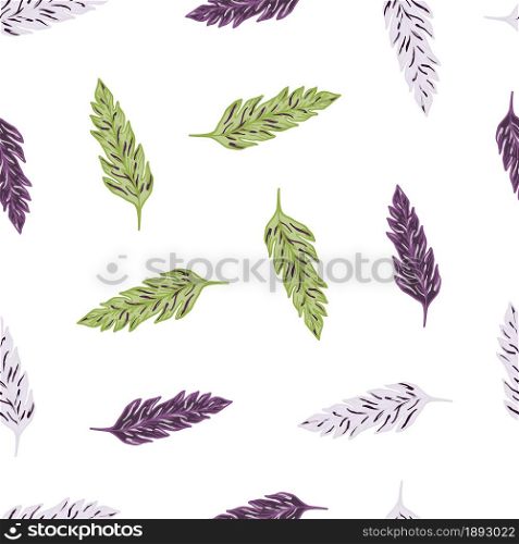 Contemporary foliage seamless pattern isolated on white background. Floral wallpaper. Simple leaves ornament. Leaf backdrop. For fabric design, textile print, wrapping, cover. Vector illustration. Contemporary foliage seamless pattern isolated on white background.