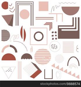 Contemporary set of doodle illustration with hand drawn various shapes. Simple vector decorative geometric elements. Cartoon trendy set, modern design.. Simple vector decorative geometric elements. Cartoon trendy set, modern design. Contemporary set of doodle illustration with hand drawn various shapes.