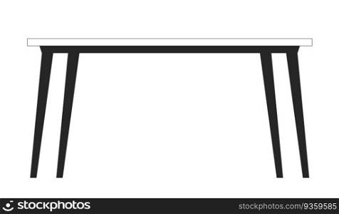 Contemporary table flat monochrome isolated vector object. Minimalist furniture. Empty desk. Editable black and white line art drawing. Simple outline spot illustration for web graphic design. Contemporary table flat monochrome isolated vector object