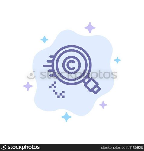 Content, Copyright, Find, Owner, Property Blue Icon on Abstract Cloud Background