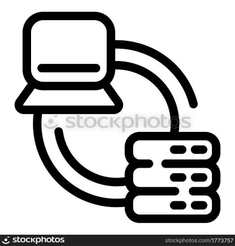 Content data server icon. Outline Content data server vector icon for web design isolated on white background. Content data server icon, outline style