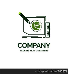 Content, design, frame, page, text Flat Business Logo template. Creative Green Brand Name Design.