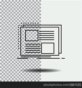 Content, design, frame, page, text Line Icon on Transparent Background. Black Icon Vector Illustration. Vector EPS10 Abstract Template background