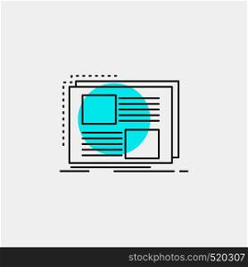 Content, design, frame, page, text Line Icon. Vector EPS10 Abstract Template background
