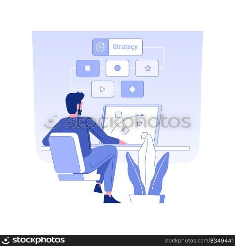 Content manager isolated concept vector illustration. Advertising agency worker develops content management strategy, business promotion, digital marketing, internet advertising vector concept.. Content manager isolated concept vector illustration.