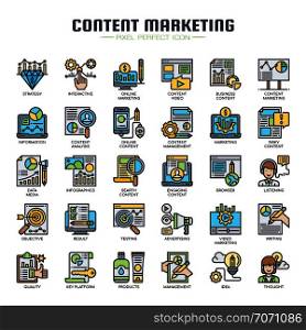 Content Marketing , Thin Line and Pixel Perfect Icons