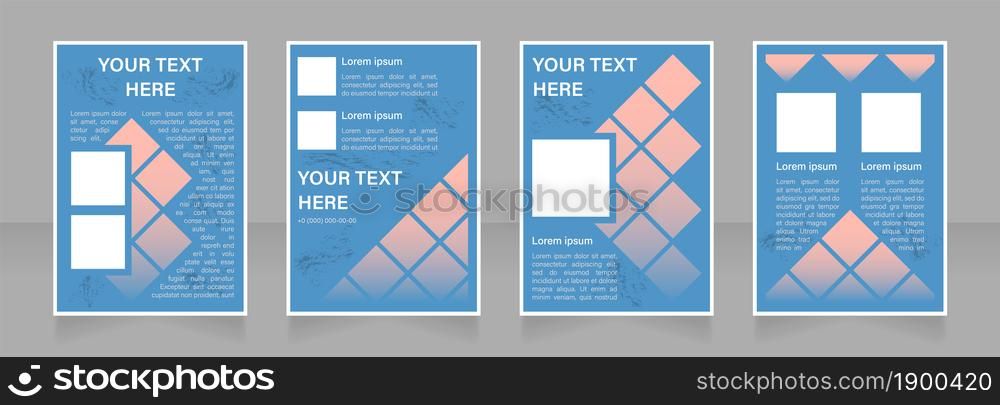 Content promotion blank brochure layout design. Marketing strategy. Vertical poster template set with empty copy space for text. Premade corporate reports collection. Editable flyer paper pages. Content promotion blank brochure layout design