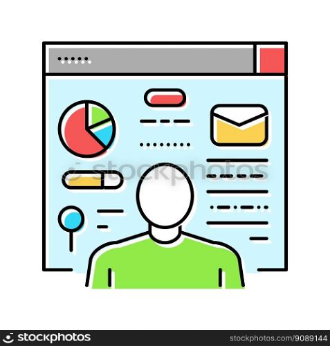 content review email marketing color icon vector. content review email marketing sign. isolated symbol illustration. content review email marketing color icon vector illustration