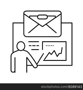 content review email marketing line icon vector. content review email marketing sign. isolated contour symbol black illustration. content review email marketing line icon vector illustration